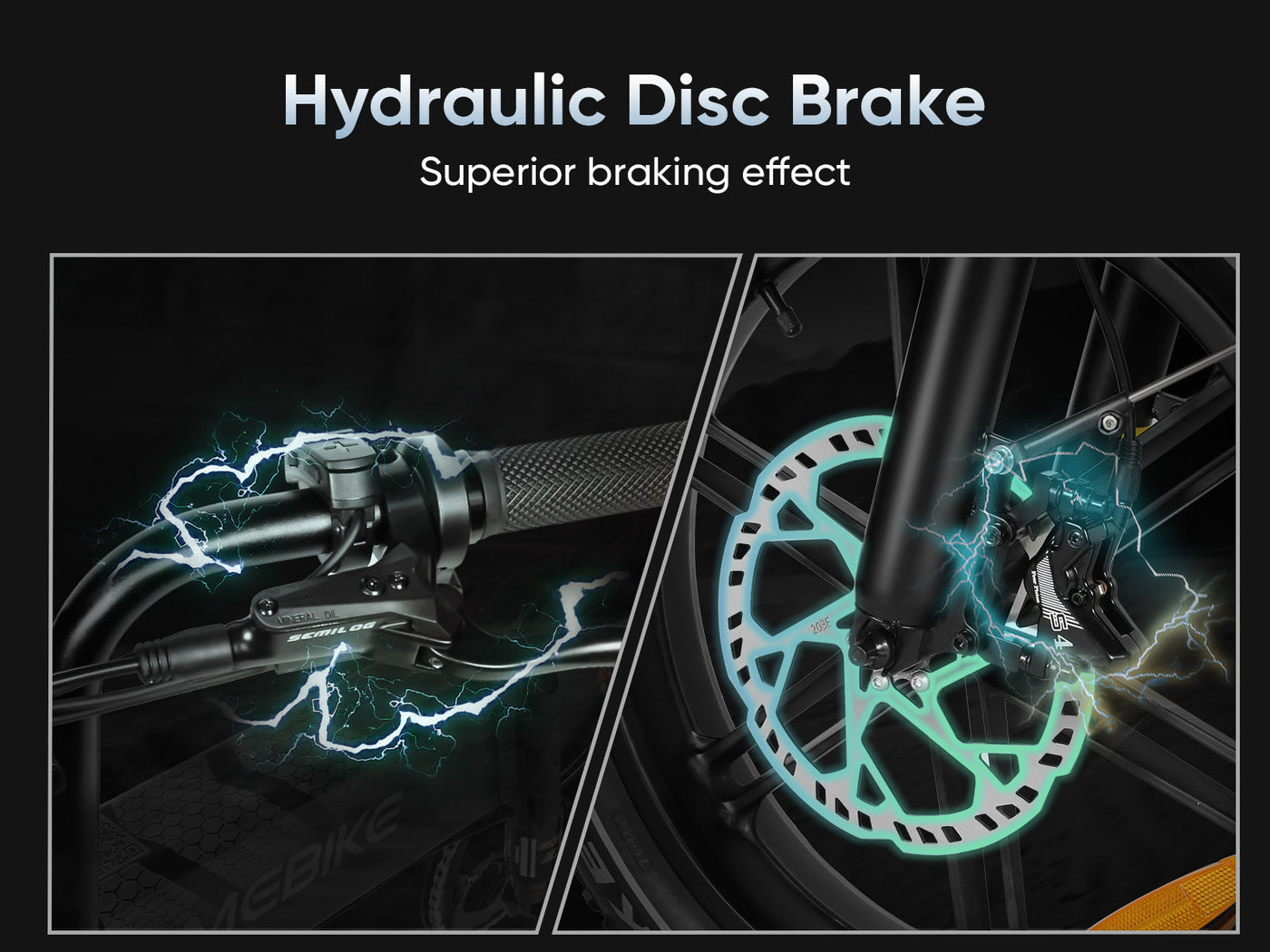 samebike mountain ebike with hydraulic disc brake